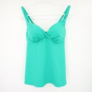 Lands End Green Tankini Top Push-Up Bra 03 Size 30D/32C